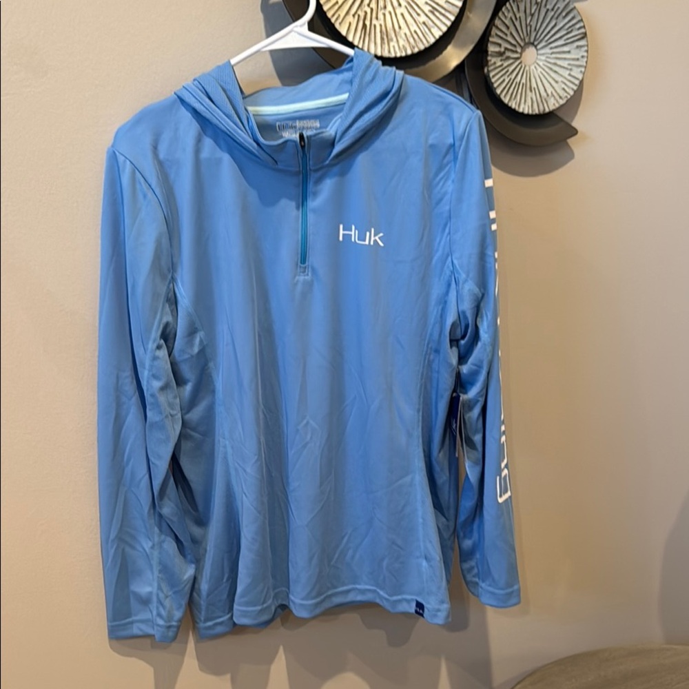 Huk Blue Long Sleeve Hoodie women’s fishing top NWT size XL